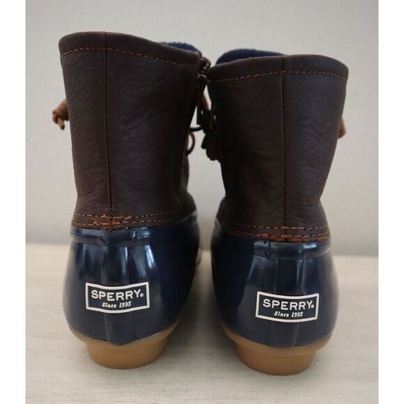 Sperry Top-Sider STS91175 Women's Sz 10M Tan/Navy Saltwater Duck Boots SIB - Picture 4 of 11